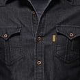thumbnail image 3 of JHLZHS Men's Fall Jackets Men's Casual Denim Shirt Slim Fit Long Sleeve Button Down Shirt Distressed Washed Denim with Chest Pockets Mens Fleece Jacket 892, 3 of 3