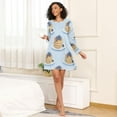 thumbnail image 4 of FORMRS Womens Long Sleeve Nightgowns Crew Neck Sleep Shirt Soft Pajamas Sizes S-3XL, Blueberry Pancake Pattern, 4 of 8