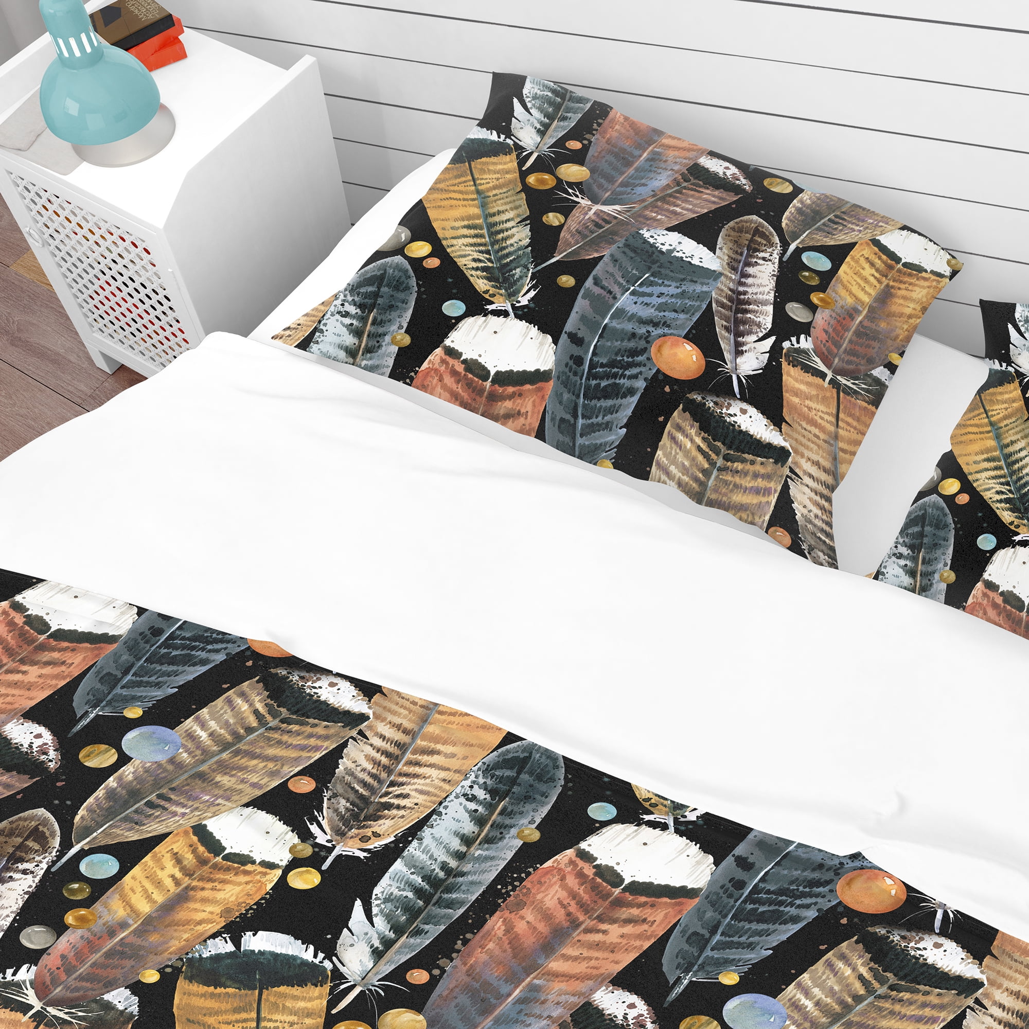 Designart 'Feathers Pattern' Southwestern Duvet Cover Set