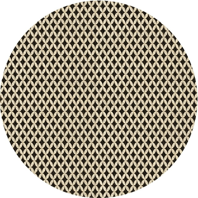 Ahgly Company Machine Washable Indoor Round Transitional Chocolate Brown Area Rugs, 7' Round