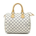 thumbnail image 1 of Pre-Owned Louis Vuitton Ivory Speedy 25 Handbag Damier Azur, 1 of 10