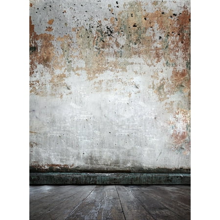 Concrete Fabric - MOHome Polyester Fabric 5x7ft Shabby Concrete Wall Wooden Floor Photography Indoor Backdrop Prop Photo Background