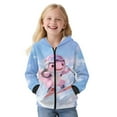 thumbnail image 2 of FKELYI Blue Snow Pink Axolotl Print Graphic Hoodies for Kids Zipper Front Sweatshirt Fall Winter Jacket with Pockets Fleece Lining Hoodie for Boys Girls, M, 2 of 6