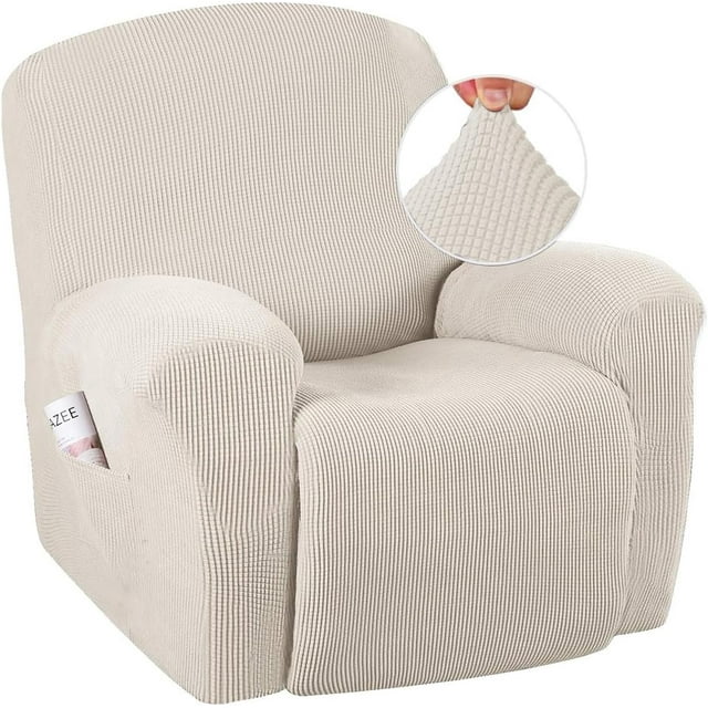 Super Stretch Recliner Couch Covers Chair Cover Form Fitted Non Slip Reclining Slipcovers for Standard Large Recliner, Soft Thick