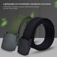 thumbnail image 2 of NUZYZ Men Nylon Belt Solid Color Holeless Design Waistband Adjustable Length None Metal Buckle Jeans Belt Costume Accessories, 2 of 8