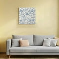 thumbnail image 4 of Canvas Print Wall Art Oil Paintings Pastoral Blue Ethnic Flower Plant Picture Prints Artwork for Living Room Kitchen Bathroom Bedroom,Stretched and Framed Ready to Hang,Abstract Floral Sketch Linen, 4 of 9