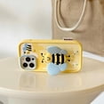 thumbnail image 3 of Yellow Bee Phone Case Compatible with iPhone 15 Pro, Cute 3D Korea Dopamine Cartoon Bee Case with Bee Blue Wings Folding Stand Shockproof Silicone Soft Case-01, 3 of 6