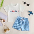 thumbnail image 2 of Karoyedx Boys Summer Sets Newborn Baby Boy Summer Outfit Short Sleeve Print T-Shirt + Shorts Set 2Pcs Infant boys Clothing Set White Size,18-24 Months, 2 of 4