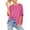 Round Neck:Hot Pink, variant on Awdenio Womens Lounge Tops Ladies Oversized T-Shirt Summer Casual Loose Fit 5/4 Sleeve Short Sleeve Solid Macaron Color Loose Tee Tops, Size S-3XL