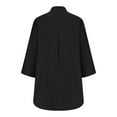 thumbnail image 5 of frariair Ladies Quarter Sleeve Crinkle Texture Casual Shirt Adjustable Sleeves Top With Gusseted Underarms Black, 5 of 6