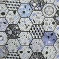 thumbnail image 1 of oneOone Rayon Light Blue Fabric Geometrical Hexagon Stone Texture Sewing Craft Projects Fabric Prints By Yard 56 Inch Wide, 1 of 4