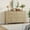 Natural Wood Color, variant on Kojooin 54 Inch 6 Drawer Dresser, Extra Wide Wooden Storage Chest and TV Stand with Modern Metal Handles for Bedroom