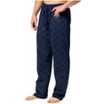 thumbnail image 2 of Hanes Men's Sleepwear 100% Cotton Pjs X-Temp Jersey Knit Pajama Pants - Navy (Large), 2 of 4