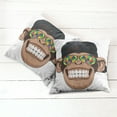 thumbnail image 2 of Ambesonne Funny Throw Pillow Cover 2 Pack, Hipster Monkey Glasses, 24", Brown Black White, 2 of 6