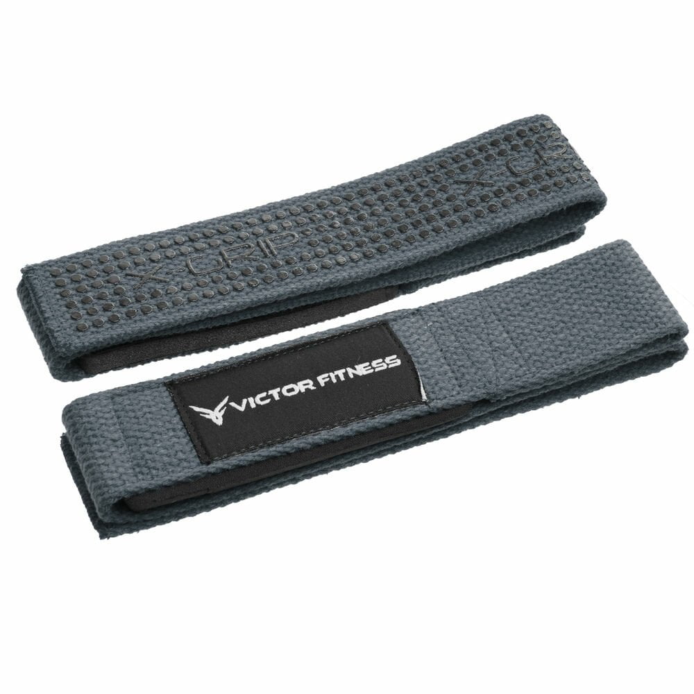Victor Fitness 24" Padded X-Grip Weightlifting Straps and Quick-Release Barbell/Dumbbell Collar Clamps
