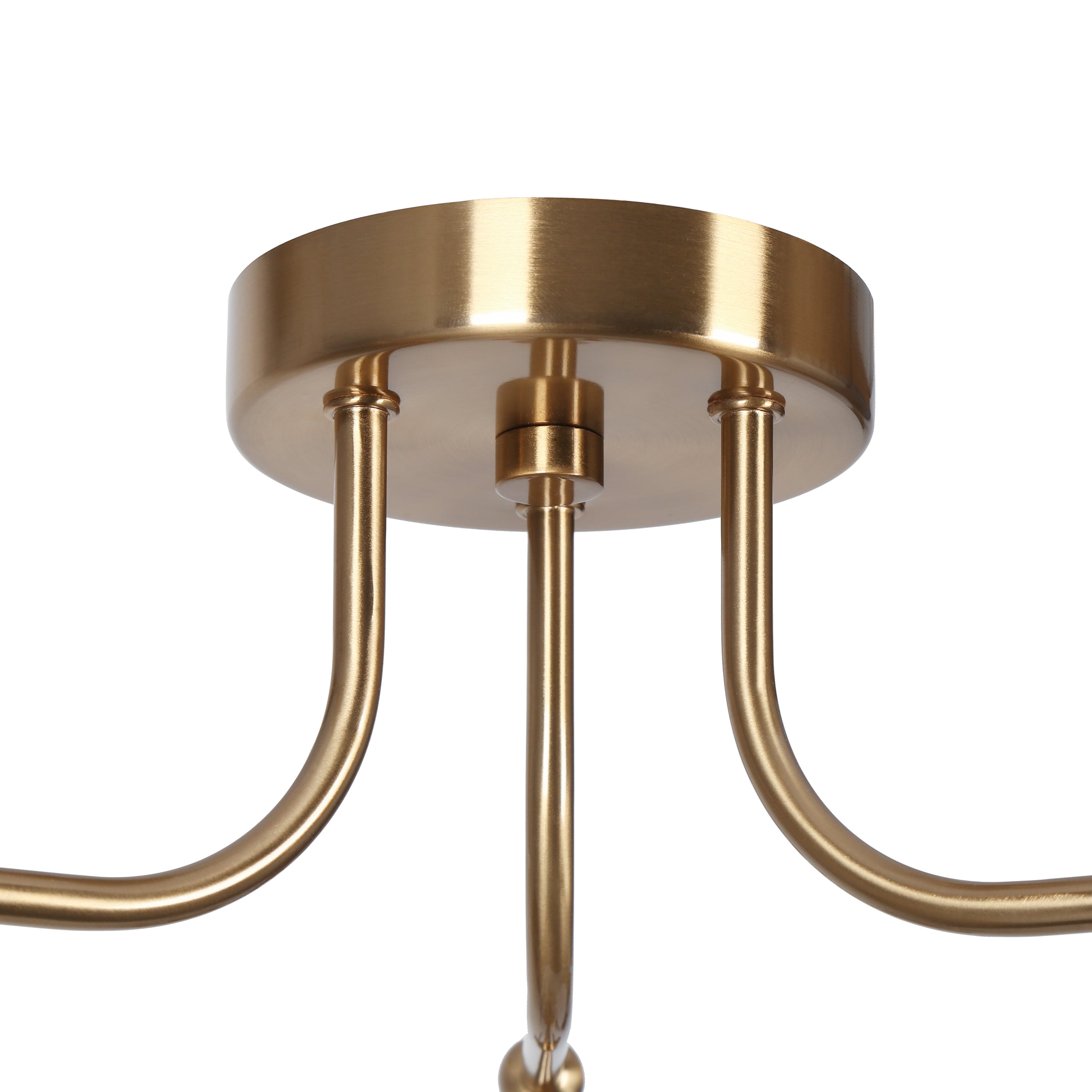 LNC Auisre 3-Light 18.9-in Polished Gold LED Semi Flush Mount Light