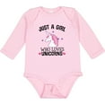 thumbnail image 3 of Inktastic Just A Girl Who Loves Unicorns Girls Long Sleeve Baby Bodysuit, 3 of 5