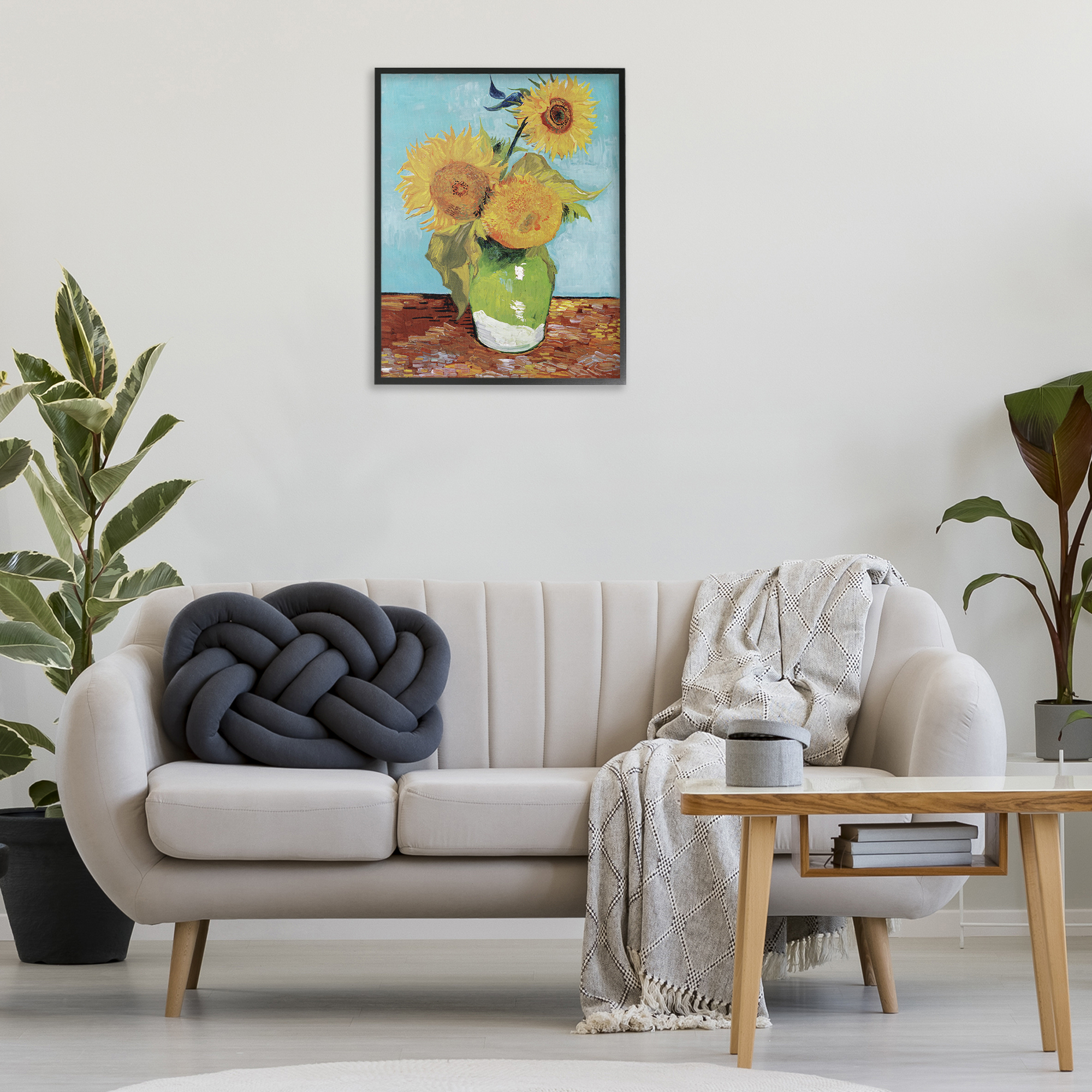 Stupell Industries Van Gogh Sunflowers Botanical & Floral Painting Black Framed Art Print Wall Art, 24 x 30