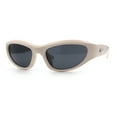 thumbnail image 4 of 90s Sport Fashion Wrap Around Styling Star Emblem Temple Sunglasses Ivory - Black, 4 of 8
