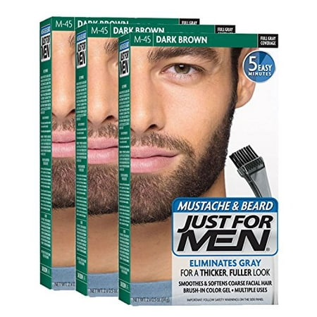 JUST FOR MEN Color Gel Mustache & Beard M-45, Dark Brown 1