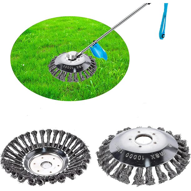 Cabezal de corte de alambre de acero, cepillo cortador de cepillo de 8 pulgadas, cabezal de soldadura de alambre de acero de 200x25,4mm, cepillo redondo de maleza para remoción de musgo y óxido (8 pul Feliz Sencillez