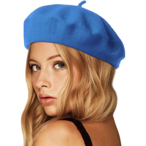 Wool Beret Hat,Solid Color French Style Winter Warm Cap for Women Girls Lady 1Pack