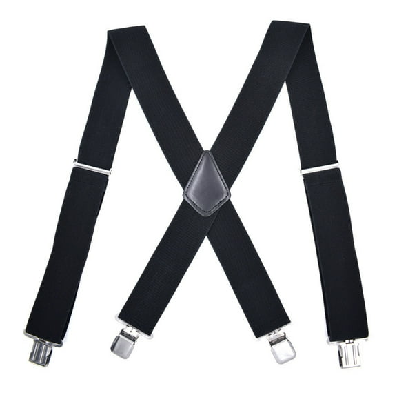 JIAHAOO Fashionable Suspender for Men and Ladies Made of High Elastic Material with Silver Clips and Leather M-Patch for Stylish Look