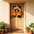 thumbnail image 6 of AYktou Fall Wreath with Artificial Maple Leaves Pumpkin & Berry, Artificial Floral Wreath for Front Door, Thanksgiving Halloween Wreath Autumn Garland Wall Farmhouse Holiday Outdoor Indoor Decor, 6 of 6