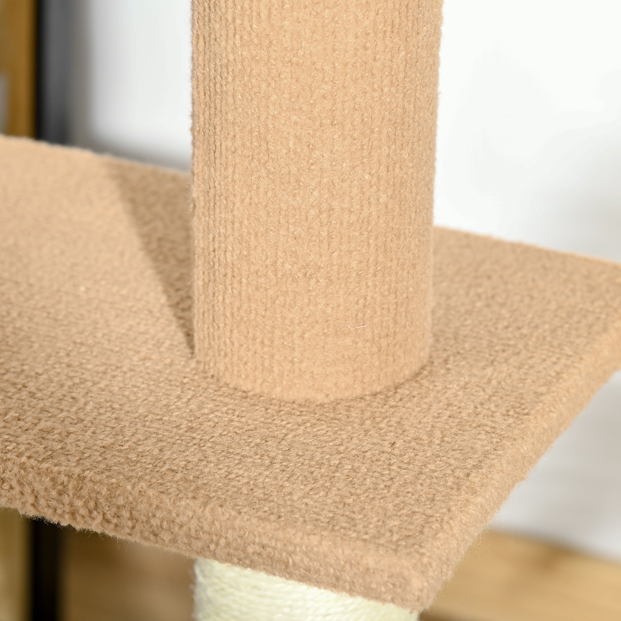 ZephyPaws 89 in Tall Cat Tree Wall Mount,16in Top Perch Bed for Large Adult Cats, Adjustable Cat Tower Floor to Ceiling for Scratch,Climb and Lookout,Brown White