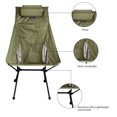 thumbnail image 2 of Camping Silla de camping plegable con respaldo alto y almohada extraíble Moon Chair (verde militar) Tmvgtek Deportes Acuáticos, 2 of 6