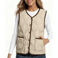 thumbnail image 3 of Fleece Tights for Women, Thick Winter Sleeveless Parkas Warm Coat, 3 of 8