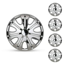 15 inch Universal Chrome Hubcaps,Wheel Rims Cover,Snap on Car Truck SUV,ABS PC Material,Set of 4