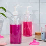 Abaima 2 Pack 32oz Empty Pump Bottle, 1000ml Shampoo And Conditioner Dispenser Bottle,1 Liter Refillable Clear Shower Soap Dispenser Bottle With Silicone Funnels And Labels