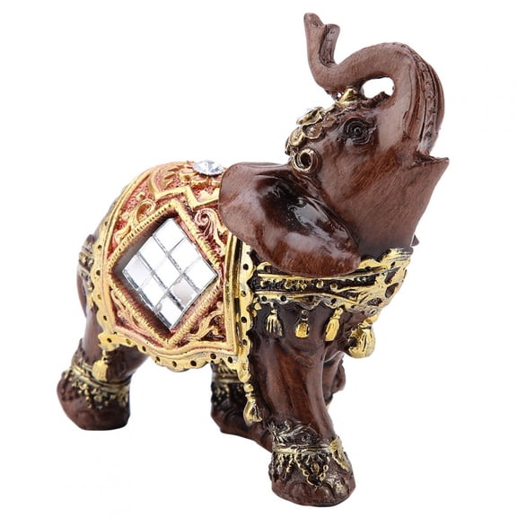 Tebru Collectible Elephant Statue, Feng Shui Figurine, Resin Sculpture, Home Decor Hotel For Office Cafe For Home