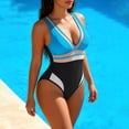 thumbnail image 4 of Roncen Women's Two Piece Swimsuit Set - Halter Neck Bikini with Chain Detail & High-Waisted Sarong Skirt, 4 of 6