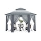 thumbnail image 4 of 13x13 ft pop - up hexagonal gazebo canopy shelter con 6 zippered mesh netting, event tent con strong steel frame, 4 of 10