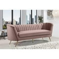 thumbnail image 2 of Pemberly Row Contemporary Pink Velvet Sofa with Sturdy Stainless Steel Legs, 2 of 8
