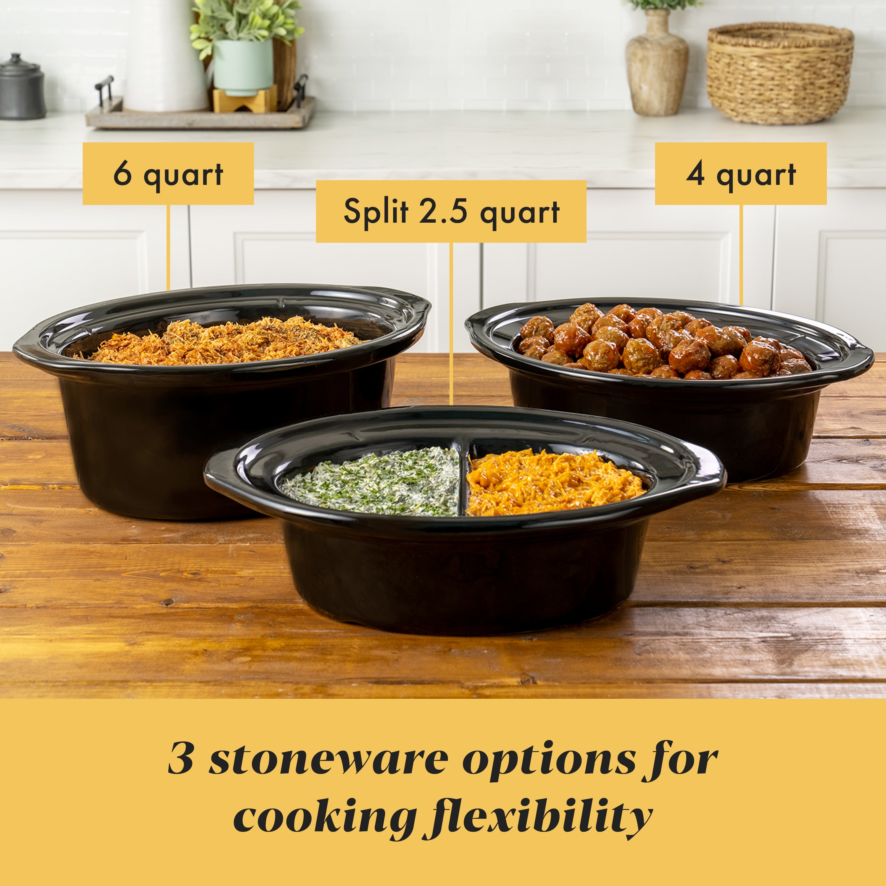 Crock-Pot Choose-a-Crock 6 Quart and Split 2.5 Quart Double Slow Cooker and  Food Warmer, Programmable Slow Cooker with Timer, Stainless Steel