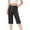 Black, variant on Lenpel Girls' Knee Length Yoga Pants High Waisted Straight Leg Bermuda Lounge Shorts Casual Athletic Shorts with Pockets