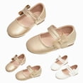 thumbnail image 2 of KPOPLK Girl's Glitter Dress Shoes Toddler Party Sparkly Princess Shoes Mary Jane Shoes Colorful Ballet Flats in Wedding Casual Wearing Size 9,Gold, 2 of 9