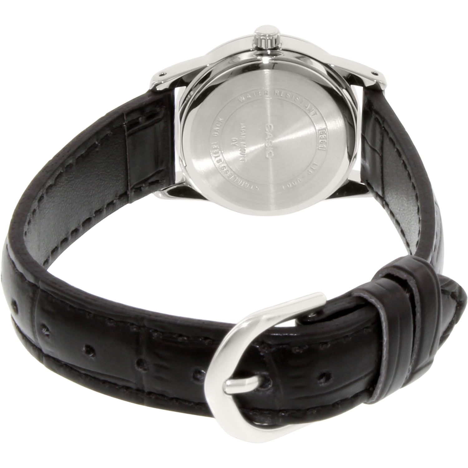 Casio Black Leather Ladies Analog Quartz Watch LTP-V001L-7B