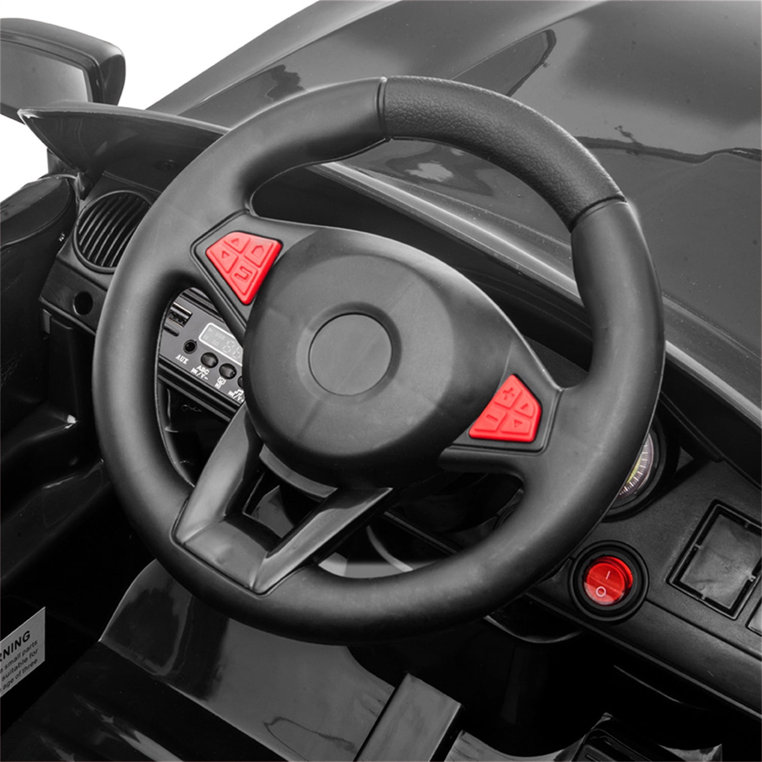 CIPACHO 12V Kids Ride On Electric Car for Kids with Parent Remote Control, Adjustable Speed, Safety Belt, Music&Lights, Ride on Toys for Toddler 1-3 Years, Black
