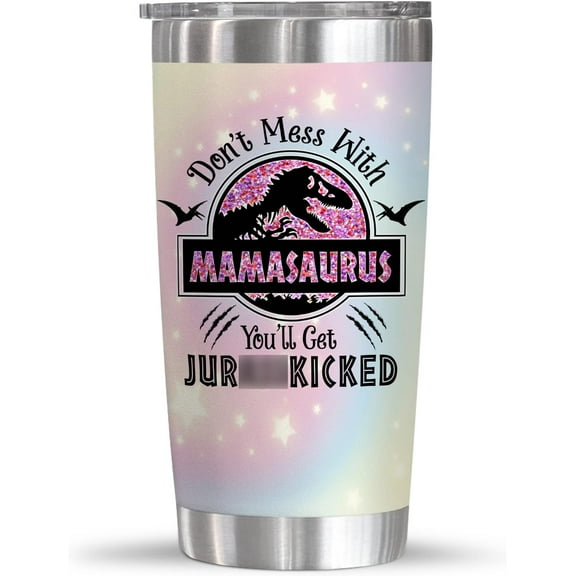 Gifts For Mom From Daughter, Son, Grandma, Mother In Law, Step Mom, Bonus Mom, Birthday, Christmas, Mothers Day Gifts, Mom To Be, New Mom Gifts, Mamasaurus 20 Oz Stainless Steel Tumbler