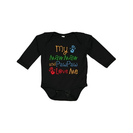 

Inktastic Mawmaw and Pawpaw Love Me Gift Baby Boy or Baby Girl Long Sleeve Bodysuit