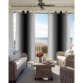 thumbnail image 4 of White Black Blackout Curtains, Light Blocking Print Window Curtains, Modern Gradient Vertical Stripes Geometric Thermal Insulated Window Drapes for Living Room Kitchen Cafe 2 Panels, 104"W x 52"L, 4 of 9