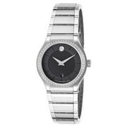Movado Women's Quadro Diamond Stainless Steel Black Dial
