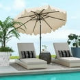 thumbnail image 4 of Costway 9 FT Patio Umbrella 2-Tier Market Table Umbrella with Sun-Protective Canopy Beige, 4 of 10