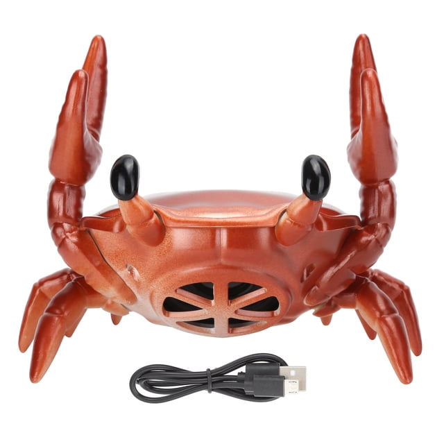 Soporte para teléfono móvil 2 en 1 con Bluetooth y altavoz con forma de cangrejo, altavoz envolvente de 360 grados (rojo)