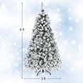 thumbnail image 4 of Patiojoy 6 FT Snow Flocked Christmas Tree Hinged Pine Tree with Solid Metal Stand, 4 of 10