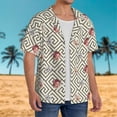 thumbnail image 6 of Custom Men's Hawaiian Shirts Face Black And Beige Geometric Pattern=3 Personalized Men Pet Baby Photo Picture Vintage Cuba Beach Sleeve Summer Bowling Short Vacation Holiday, 6 of 8